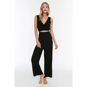 Trendyol Black Ruffle Detailed Bottom-Top Set