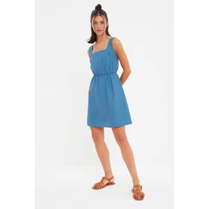 Trendyol Indigo Square Collar Dress