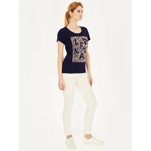 L`AF Woman's T-Shirt Manon Navy Blue