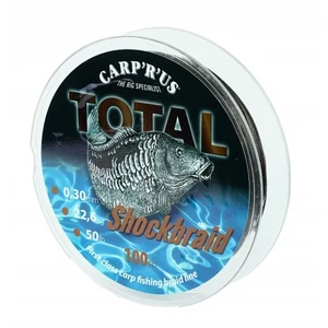 Carp´r´us splietaná šnúra total shock braid 100 m hnedá-prriemer 0,30 mm / nosnosť 13,6 kg