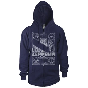 Led Zeppelin Hoodie Vintage Print LZ3 Bleu S