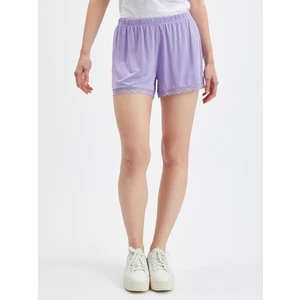 Orsay Light Purple Womens Shorts with Lace - Women