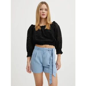 Black Women Patterned Crop Top Guess Rafa - Women