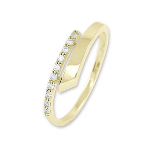 Brilio Nežný dámsky prsteň zo žltého zlata s kryštálmi 229 001 00857 55 mm