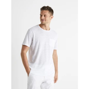 Celio Linen T-shirt Belino with pocket - Men