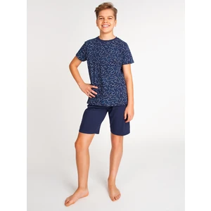 Yoclub Kids's Boys' Short Cotton Pyjamas PIA-0036C-A110 Navy Blue