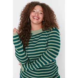 Trendyol Curve Plus Size Sweater - Green - Regular fit