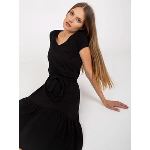 Basic black dress with ruffle RUE PARIS