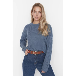 Sweter damski Trendyol TWOAW23KZ01043/INDIGO