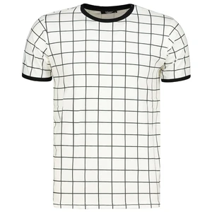 Men's white plaid T-shirt Dstreet