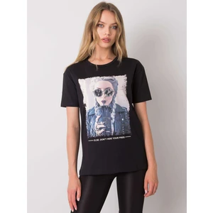 Black women's cotton t-shirt