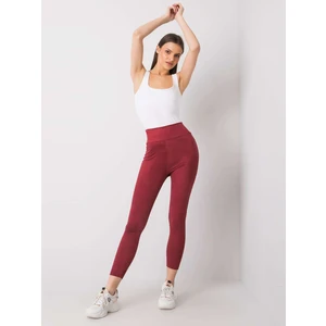 RUE PARIS Burgundy women's leggings