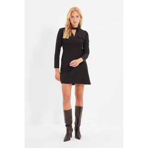 Trendyol Black Collar Detailed Pocket Dress