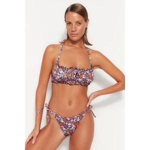 Trendyol Floral Patterned Tunnel Normal Leg Bikini Bottom