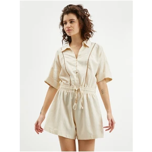 Orsay Beige Women's Linen Jumpsuit - Women