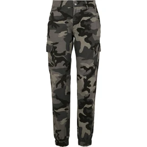 Camo Cargo Women's High Waisted Trousers Dark Masks