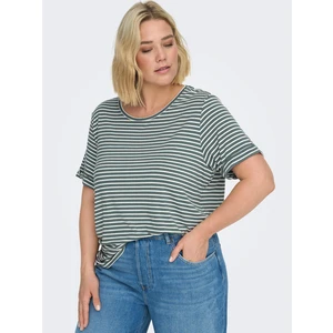 Green Women's Striped T-Shirt ONLY CARMAKOMA Nanna - Women