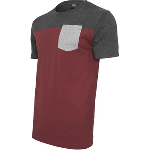 3-Tone Pocket T-Shirt Burgundy/Cha/Grey