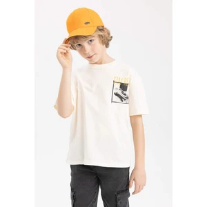 DEFACTO Boy Oversize Fit Crew Neck Printed Short Sleeve T-Shirt