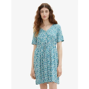 Cream-Blue Ladies Patterned Dress Tom Tailor - Women