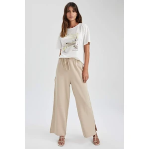 DEFACTO Straight Fit Linen Blend Trousers