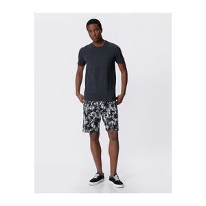 Koton Shorts with Lace-up Waist Abstract Print Slim Fit with Pockets.