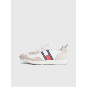 Beige-white women's sneakers with suede details TOMMY JEANS - Women