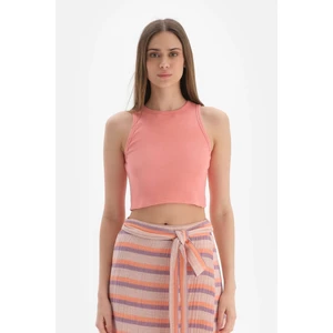 Dagi Salmon Ribbed Crop