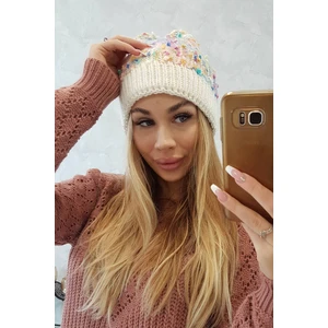 Beanie Bąbelka K219 ecru