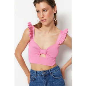 Trendyol Crop Top - Pink - Plain