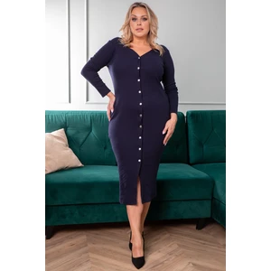 Karko Woman's Dress SB673 Navy Blue