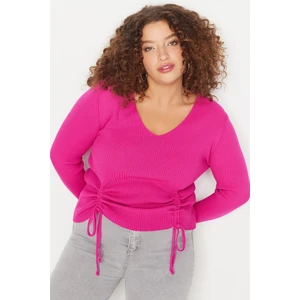 Trendyol Curve Plus Size Sweater - Rosa - Fitted