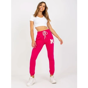 Fuchsia Women's Sweatpants with High Waist