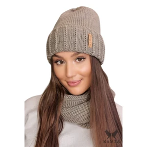 Berretto da donna Kamea Kamea_Set_Hat&Chimney_K.22.252.04_Dark_Beige