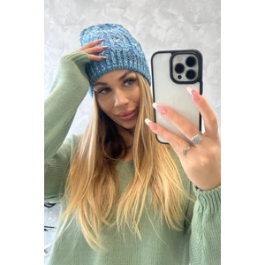 Beanie with fleece Melisa K241 blue