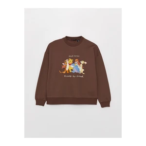 LC Waikiki Women's Crew-neck Winnie the Pooh Printed Long Sleeve Oversized Sweatshirt.