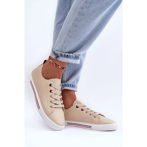 Women's leather sports shoes beige Mosaia