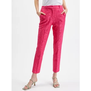 Orsay Růžové dámské vzorované zkrácené kalhoty - Dámské