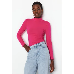 Trendyol Fuchsia Turtleneck Snap Knitted Bodysuit