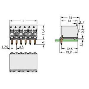 Konektor do DPS WAGO 2091-1380, 35.00 mm, pólů 10, rozteč 3.50 mm, 100 ks