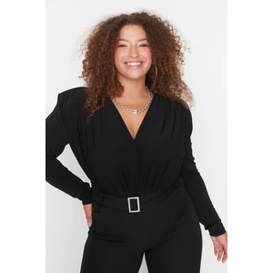 Trendyol Curve Plus Size Bodysuit - Black - Regular fit