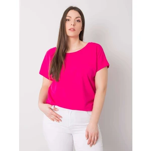 Fuchsia plus size cotton t-shirt