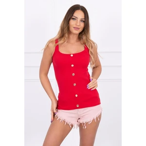 Blouse with straps red