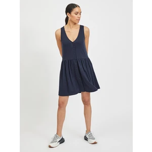 Dark blue dress with buttons VILA Anika - Women