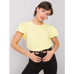 Yellow cotton women's t-shirt