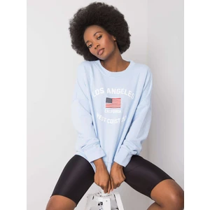 RUE PARIS Light blue sweatshirt with a print