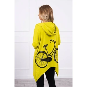 Sweatshirt with a bicycle print kiwi