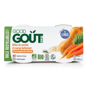 2x GOOD GOUT BIO Pyré z maslovej tekvice a mrkvy 190 g