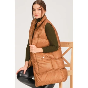 Z6729 DEWBERRY HK STYLE WOMEN'S VEST-CAMEL