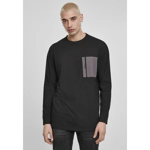 Boxy Big Contrast Pocket LS Black